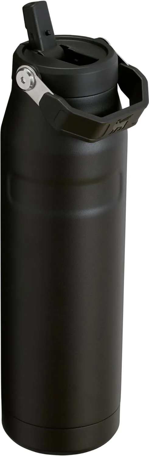 Stanley IceFlow Flip Straw 2.0 Water Bottle 36 OZ | Built-In Straw with Larger Opening | Lightweight & Leak-Resistant | Insulated Stainless Steel | BPA-Free | Black 2.0