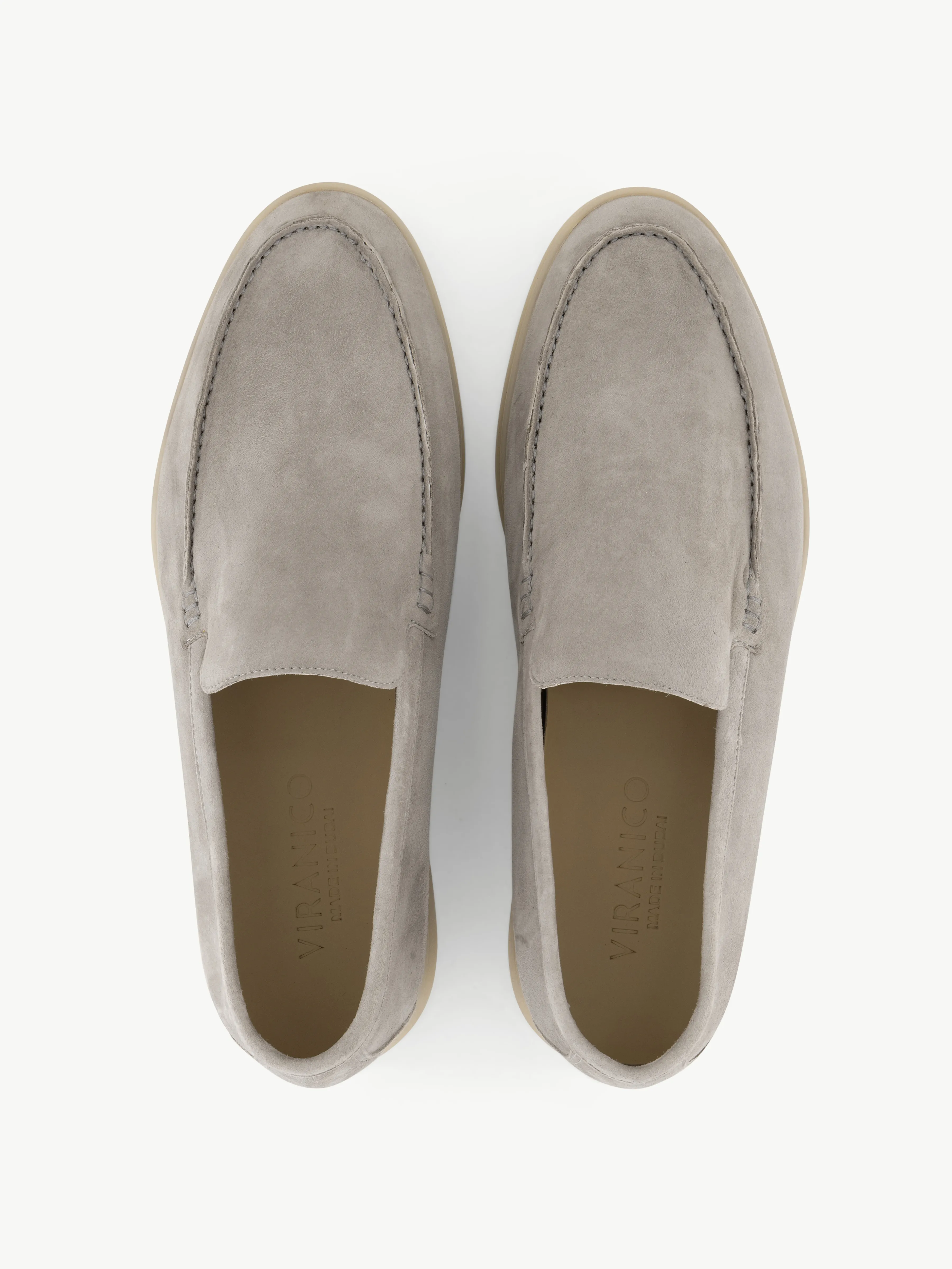 Suede Loafer Stone Gray Femme