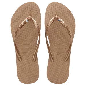 Swarovski crystal embellished flip flop - ROSE GOLD - 6