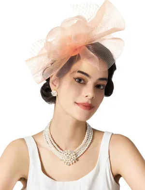 SWEETV Flower Fascinators Tea Party Hats for Women, Formal Headwear for Kentucky Derby, Cocktail, Wedding, Fancy Dress Party