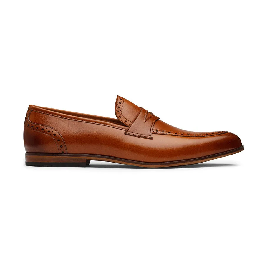 Tan Loafer with Punched Detail