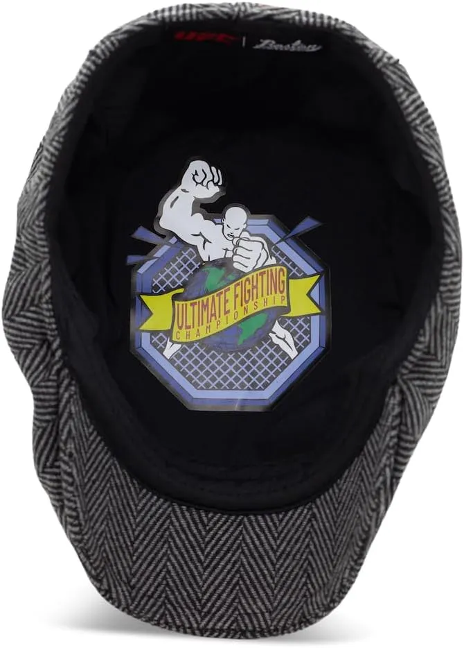 The Original UFC Single Panel Boston Scally Cap - Flat Cap Fitted Hat for Men - Grey
