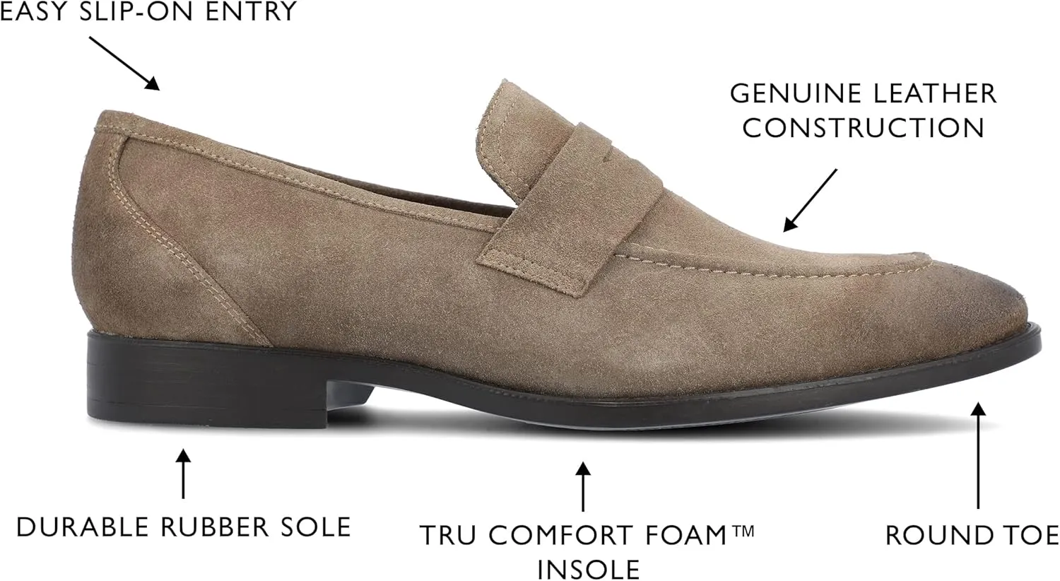 Thomas & Vine Men's Bishop Apron Toe Penny Loafer