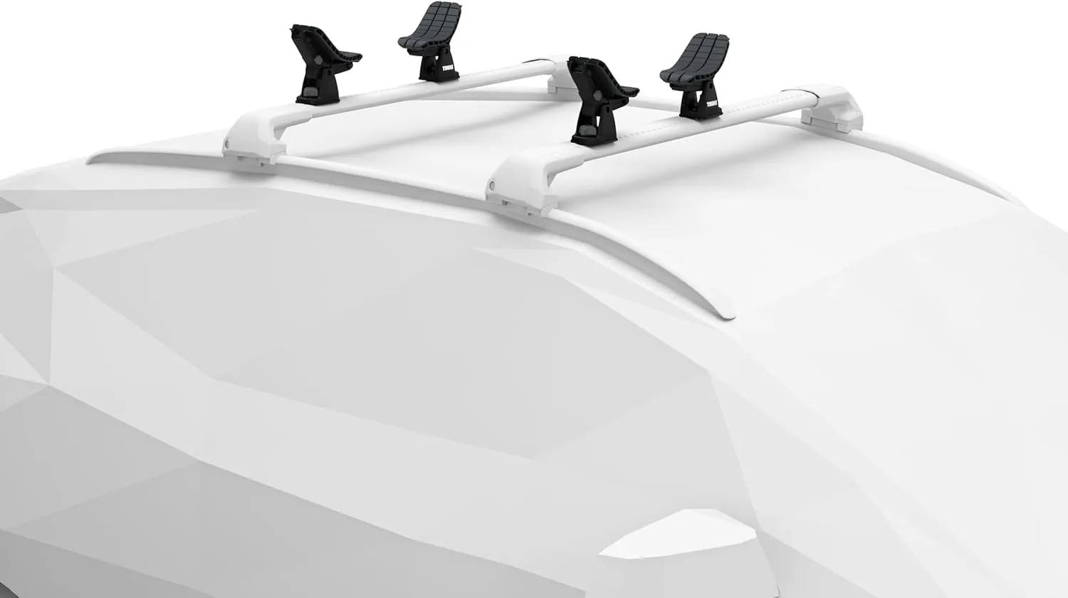 Thule DockGrip - Carries up to 36" wide kayaks and SUPs - Fits all hull shapes - Fits most roof rack cross bars - Kayak roof rack - Stand up paddleboard compatible - 85lb weight capacity