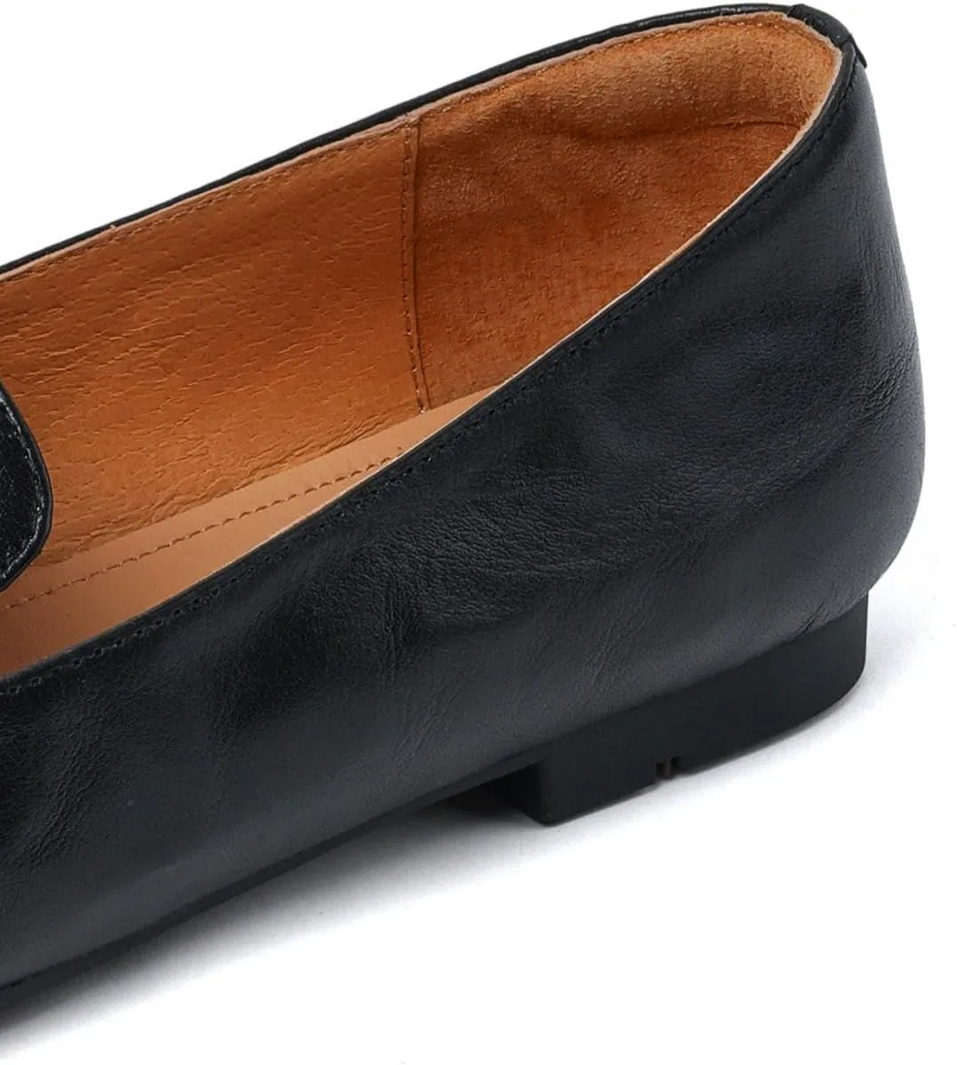 TinaCus Women's Soft Leather Square Toe Woven Handmade Comfortable Casual Flats Shoes
