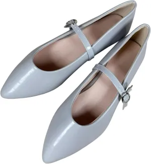 TN TANGNEST Leather Flats for Women Comfortable Pointy Toe Slip On Flats Soft Work Flats Retro Mary Jane Flats