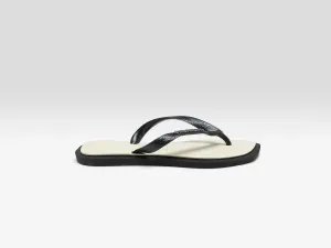Top Square Fusion Flip Flops for Women  (251 / W / BLACK)