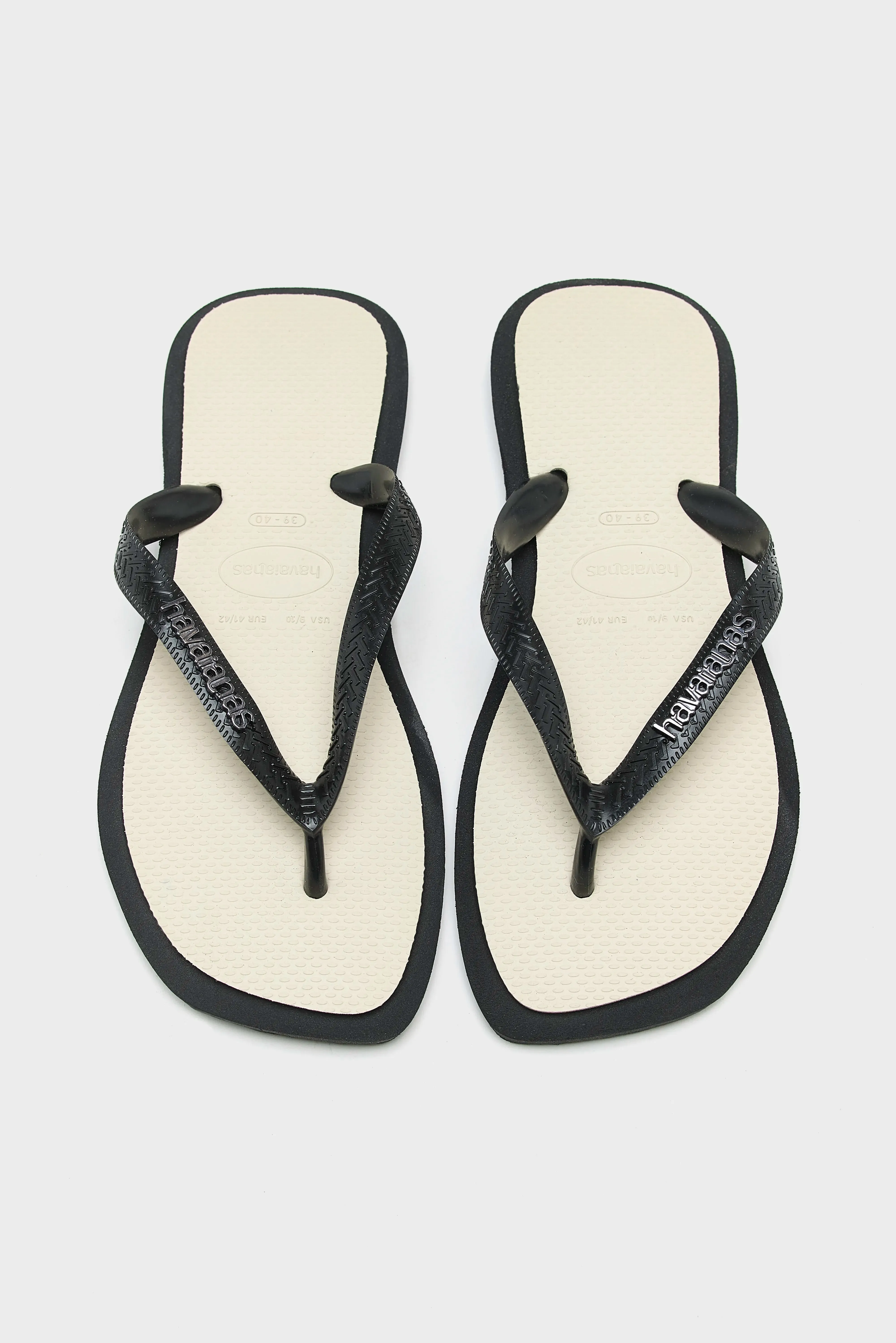 Top Square Fusion Flip Flops for Women  (251 / W / BLACK)