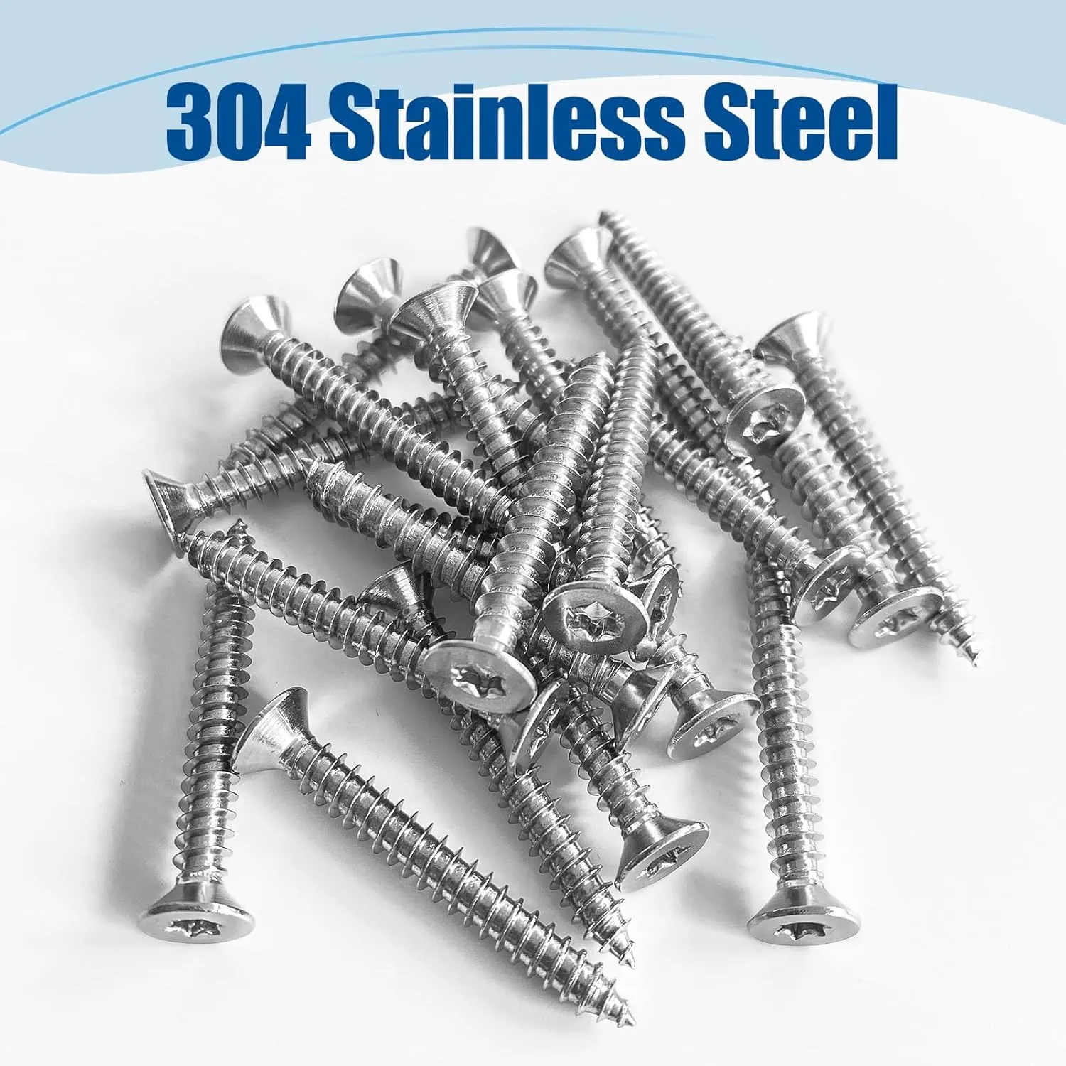 Torx/Star Drive Flat Head Self Tapping Screws, M5×40mm, 100 Pcs, 18-8 (304) Stainless Steel Wood Screws, Used for Wood, Plastic and Soft Metal, 1 Pcs T25 Star Bit Included