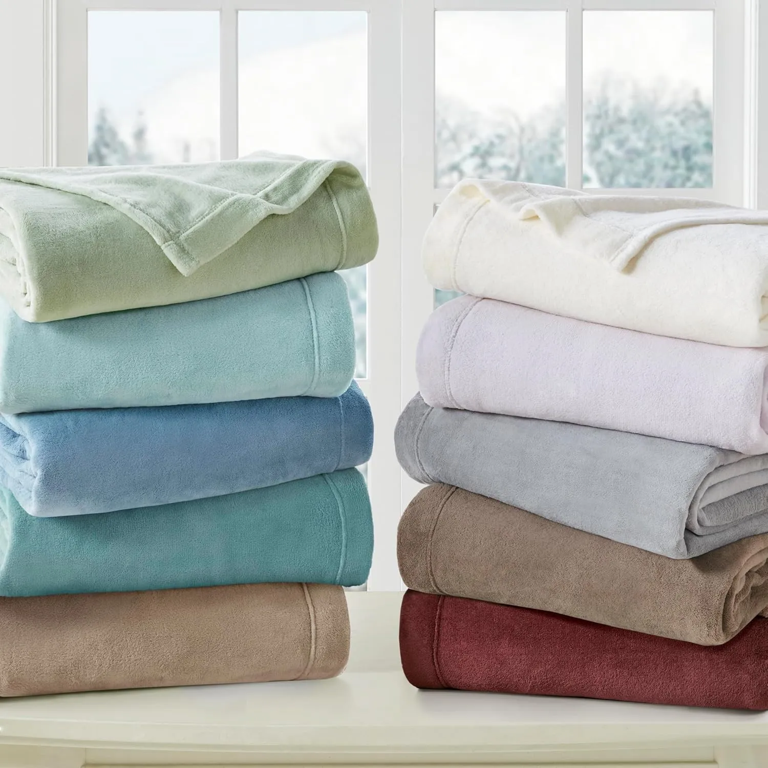 True North by Sleep Philosophy Plush Sheet Set King, Solid Color, Warm & Soft Bedding King Size Sheets, Fitted Pocket Fits Up to 16" Mattress, Soloft, King, Aqua, 4 Piece