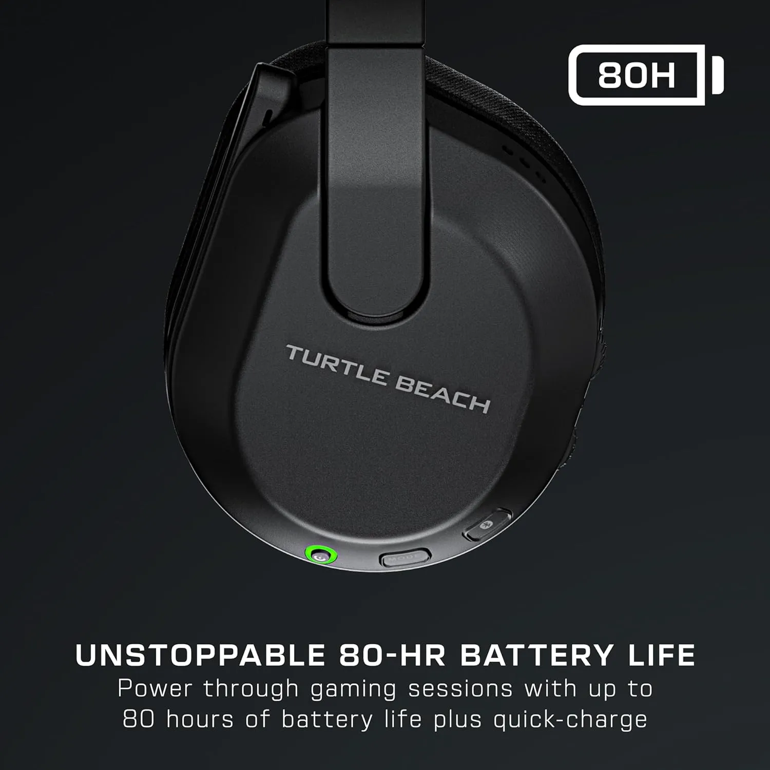 Turtle Beach Stealth 600 Wireless Multiplatform Amplified Gaming Headset for PC, PS5, PS4, & Mobile – Bluetooth, 80-Hr Battery, Noise-Cancelling Flip-to-Mute Mic, Waves 3D Audio –Black