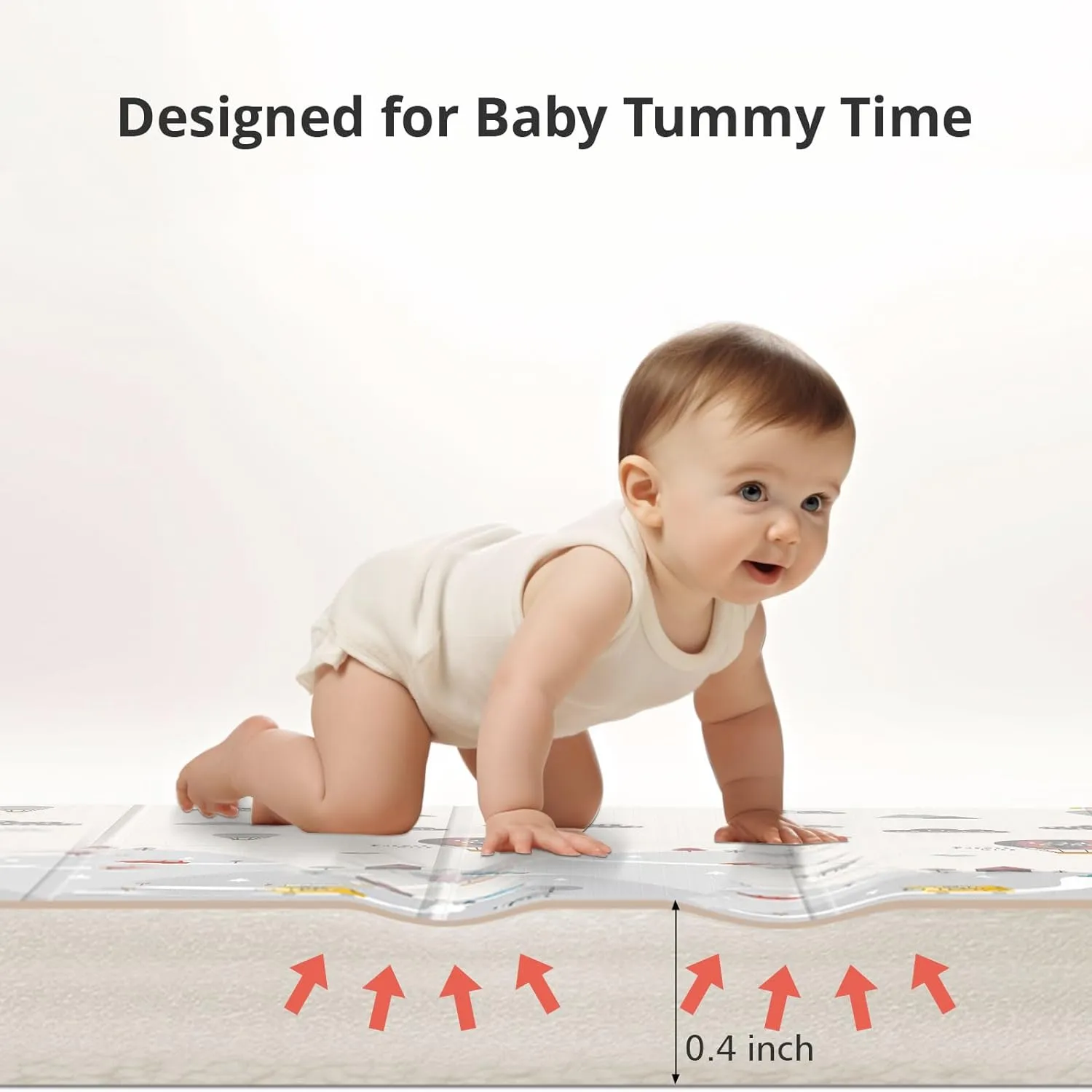 UANLAUO Baby Play Mat - Foam Thick PlayMat for Babies Play Pen Mat 71x59, Baby Crawling Mat, 2 in 1 Fabric and XPE Surface Anti-Slip, Floor PlayMats for Toddlers with Travel Bag for Indoor Outdoor