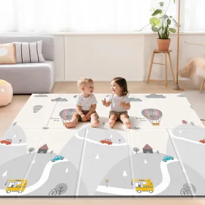 UANLAUO Baby Play Mat - Foam Thick PlayMat for Babies Play Pen Mat 71x59, Baby Crawling Mat, 2 in 1 Fabric and XPE Surface Anti-Slip, Floor PlayMats for Toddlers with Travel Bag for Indoor Outdoor