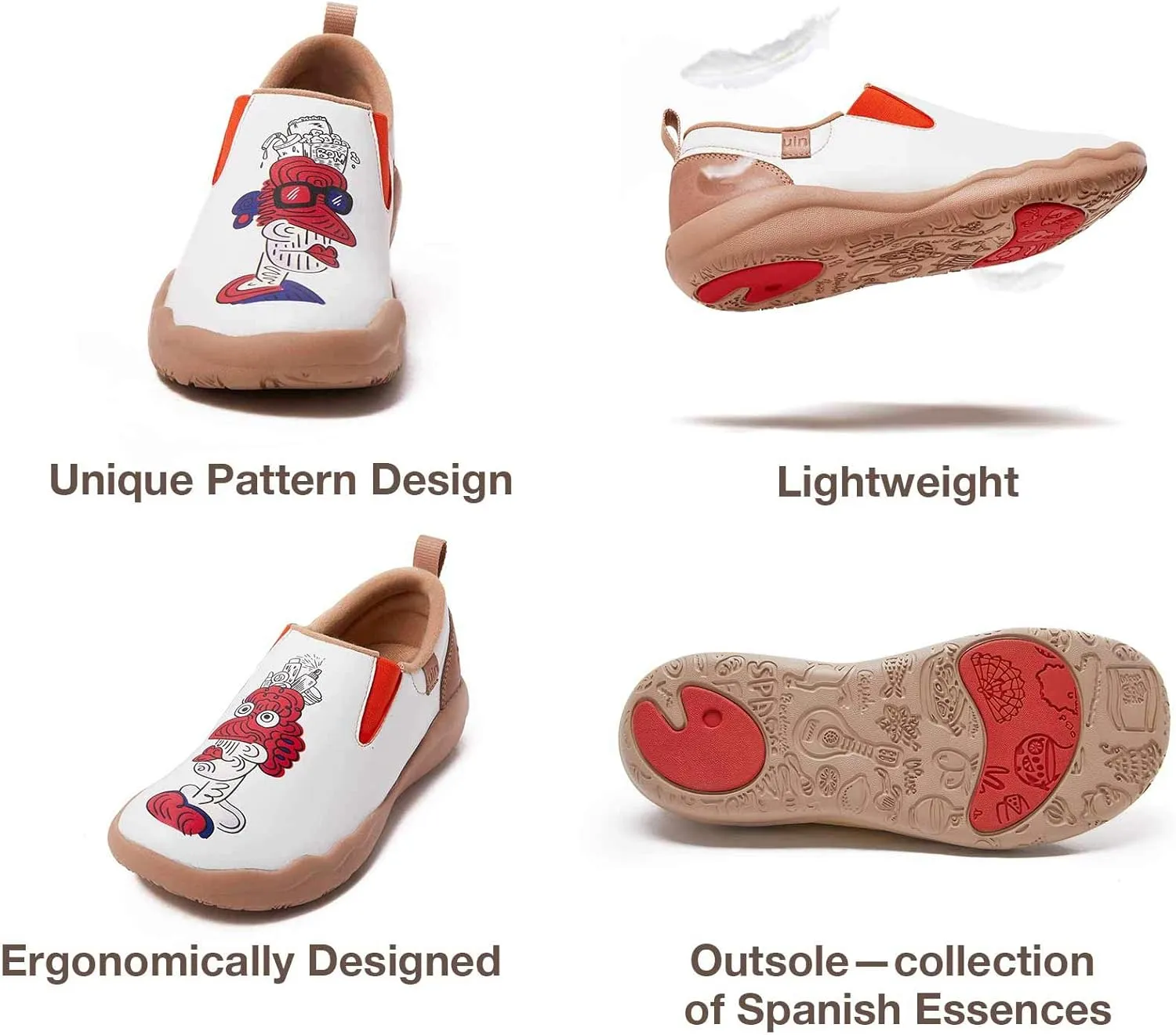 UIN Women's Walking Travel Shoes Slip On Microfiber Casual Loafers Lightweight Comfort Fashion Sneaker