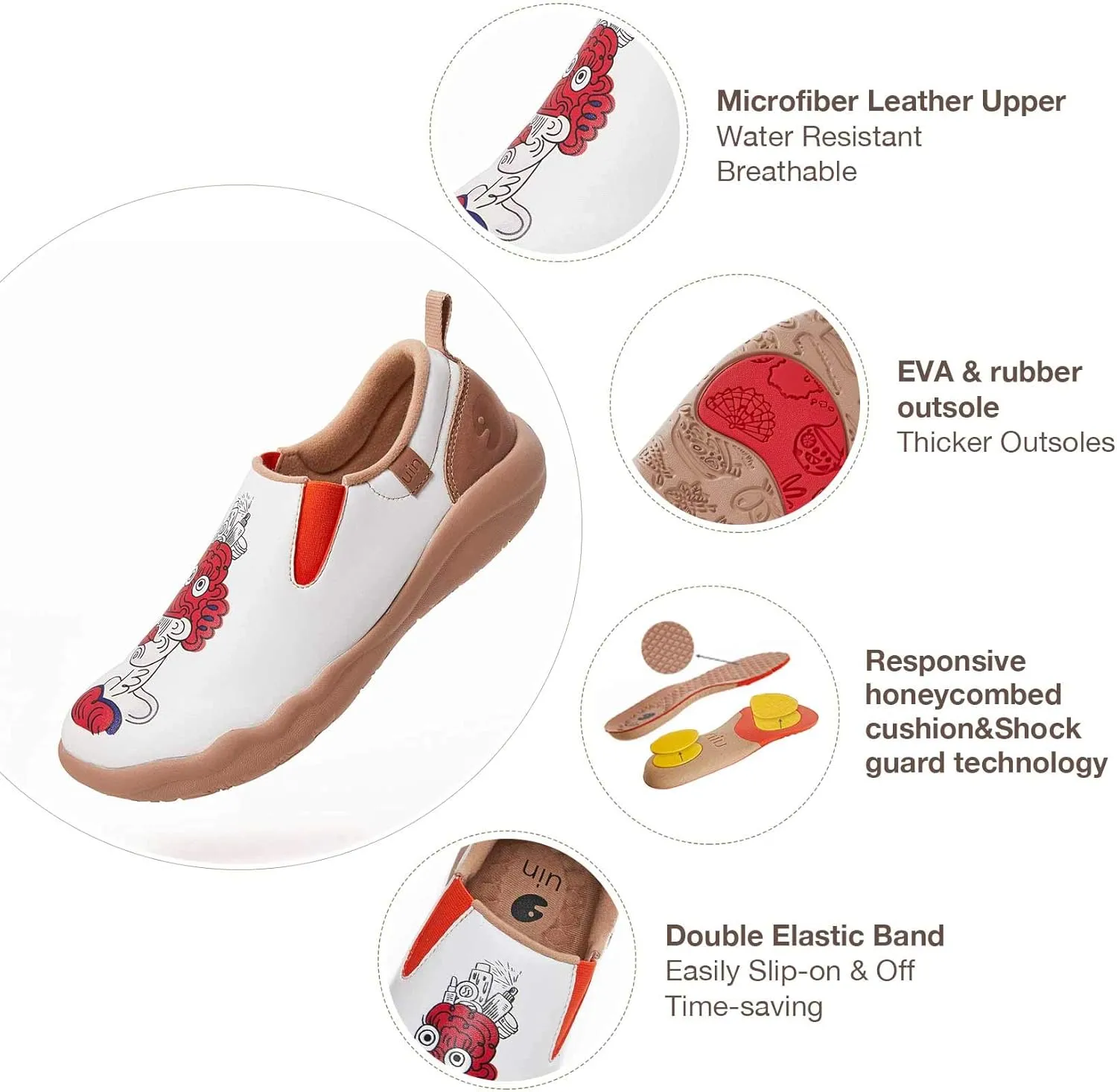 UIN Women's Walking Travel Shoes Slip On Microfiber Casual Loafers Lightweight Comfort Fashion Sneaker