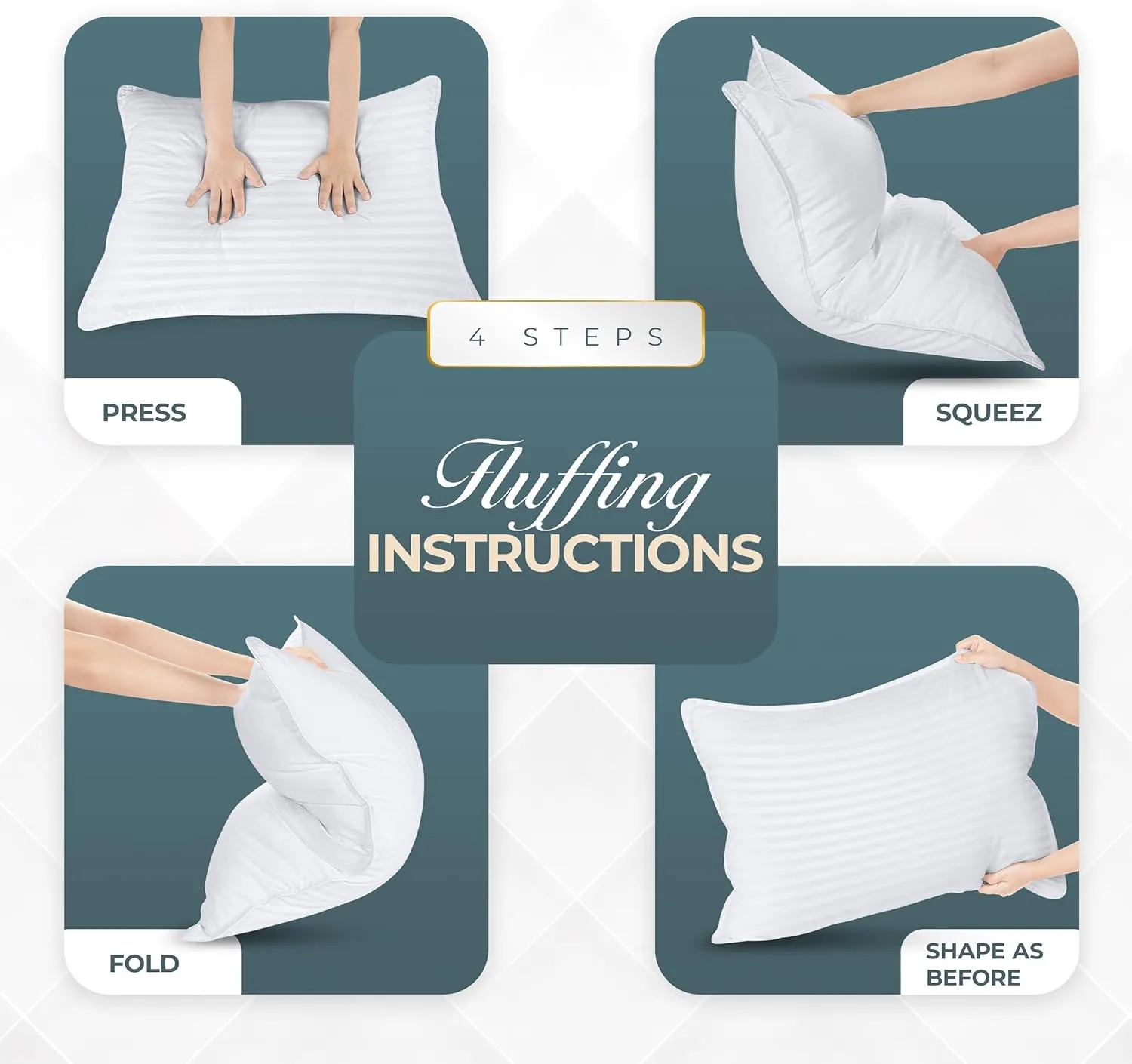 Utopia Bedding Bed Pillows for Sleeping Standard Size (White), Set of 2, Cooling Hotel Quality, for Back, Stomach or Side Sleepers