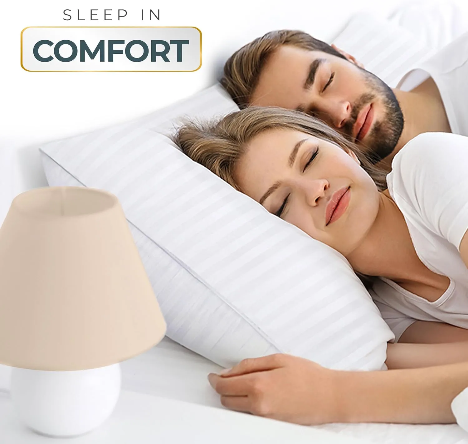 Utopia Bedding Bed Pillows for Sleeping Standard Size (White), Set of 2, Cooling Hotel Quality, for Back, Stomach or Side Sleepers