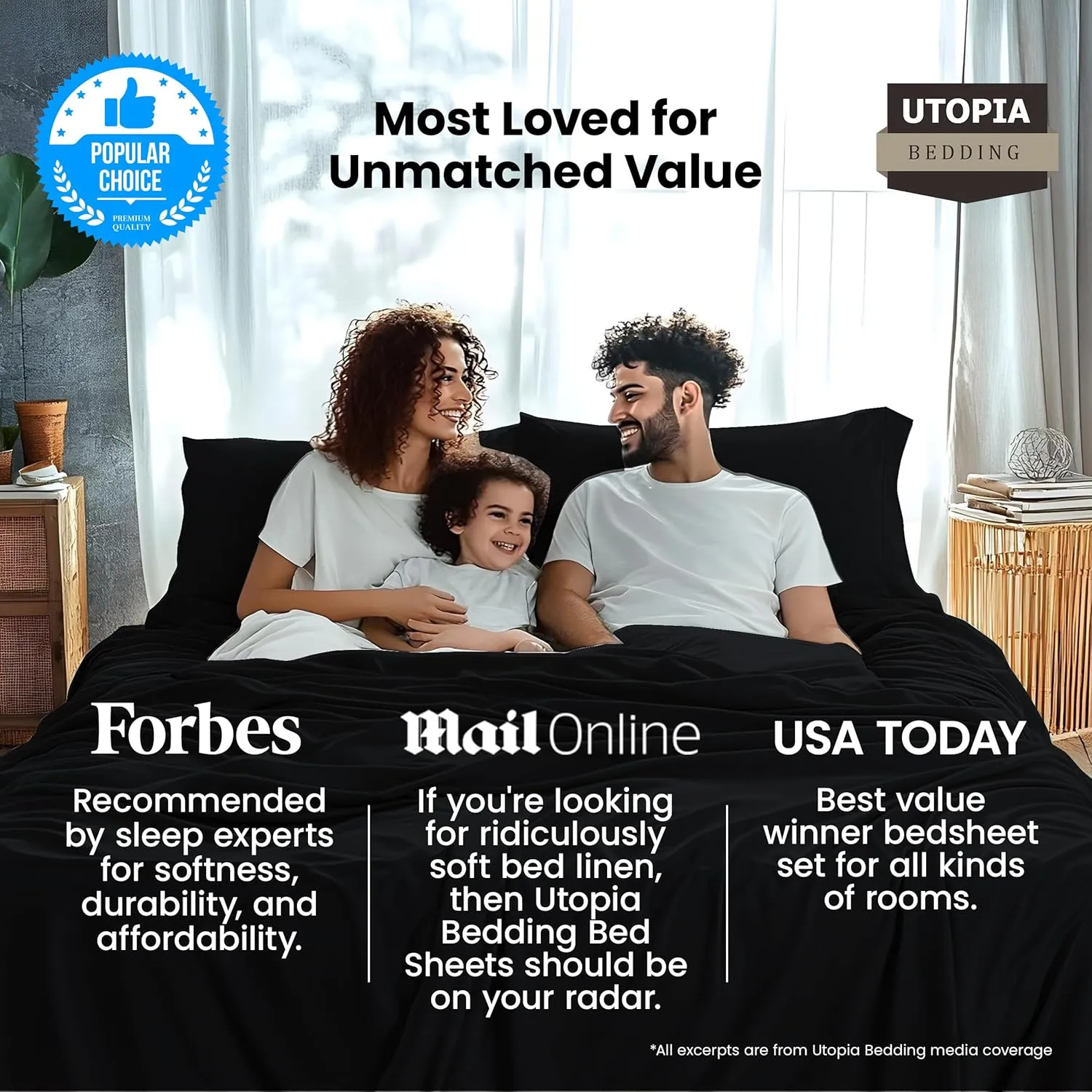 Utopia Bedding Queen Sheet Set – 4 Piece Bed Sheets for Queen Size Bed, Soft and Breathable Microfiber, Includes 1 Fitted Sheet, 1 Flat Sheet and 2 Pillowcases (Black)