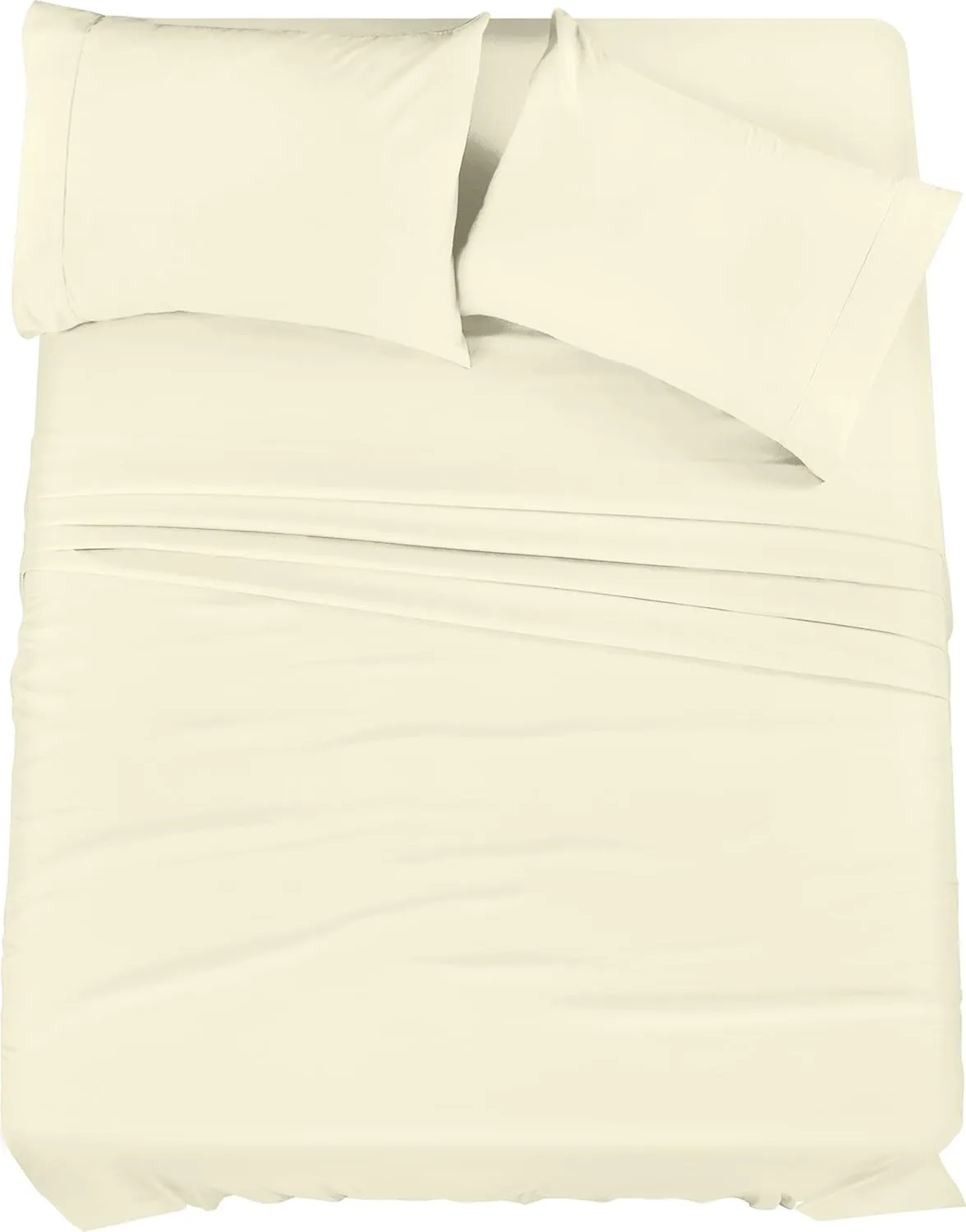 Utopia Bedding Queen Sheet Set – 4 Piece Bed Sheets for Queen Size Bed, Soft and Breathable Microfiber, Includes 1 Fitted Sheet, 1 Flat Sheet and 2 Pillowcases (Ivory)