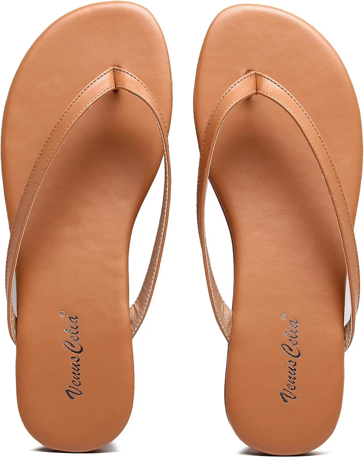 VenusCelia Women's Colorful Wide Flip Flop