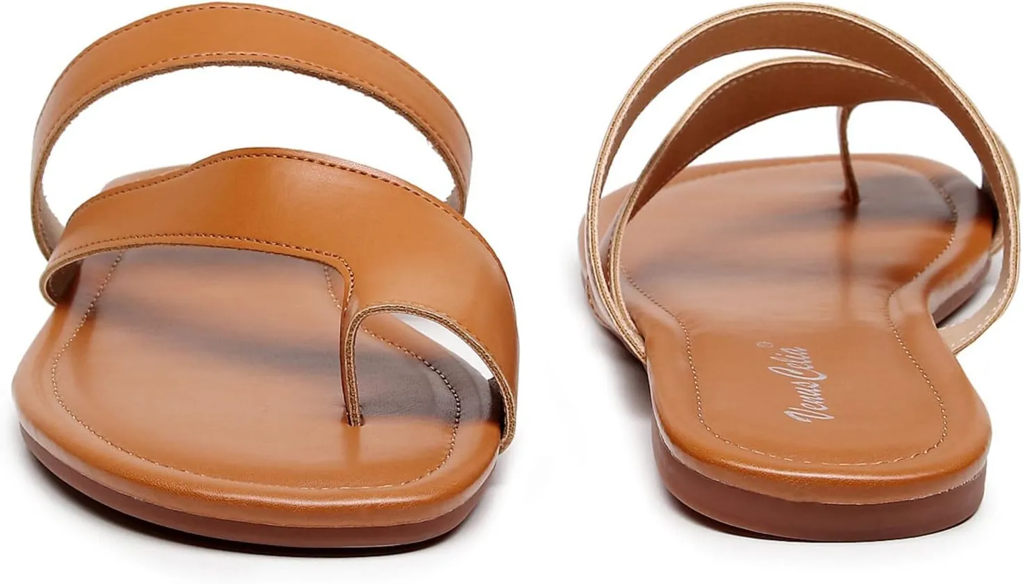 VenusCelia Women's Toe-Ring Wide Slide Sandal