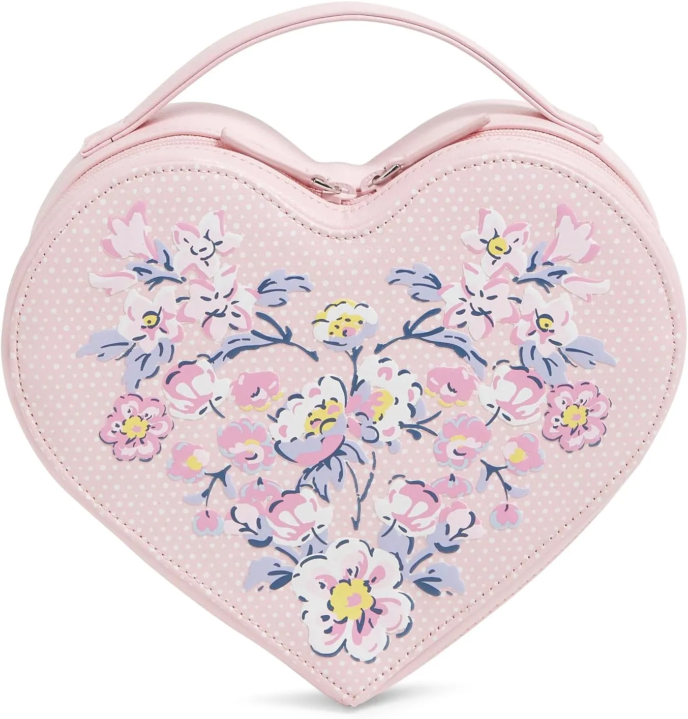 Vera Bradley Novelty Cosmetic Makeup Organizer Bag, Mon Amour Soft Blush