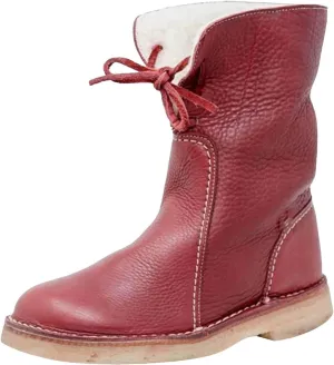 Vintage Buttery-Soft Leather Waterproof Wool Lining Boots, Winter Warm Vintage Buttery-Soft Fur Wool Lining Non-slip Boots