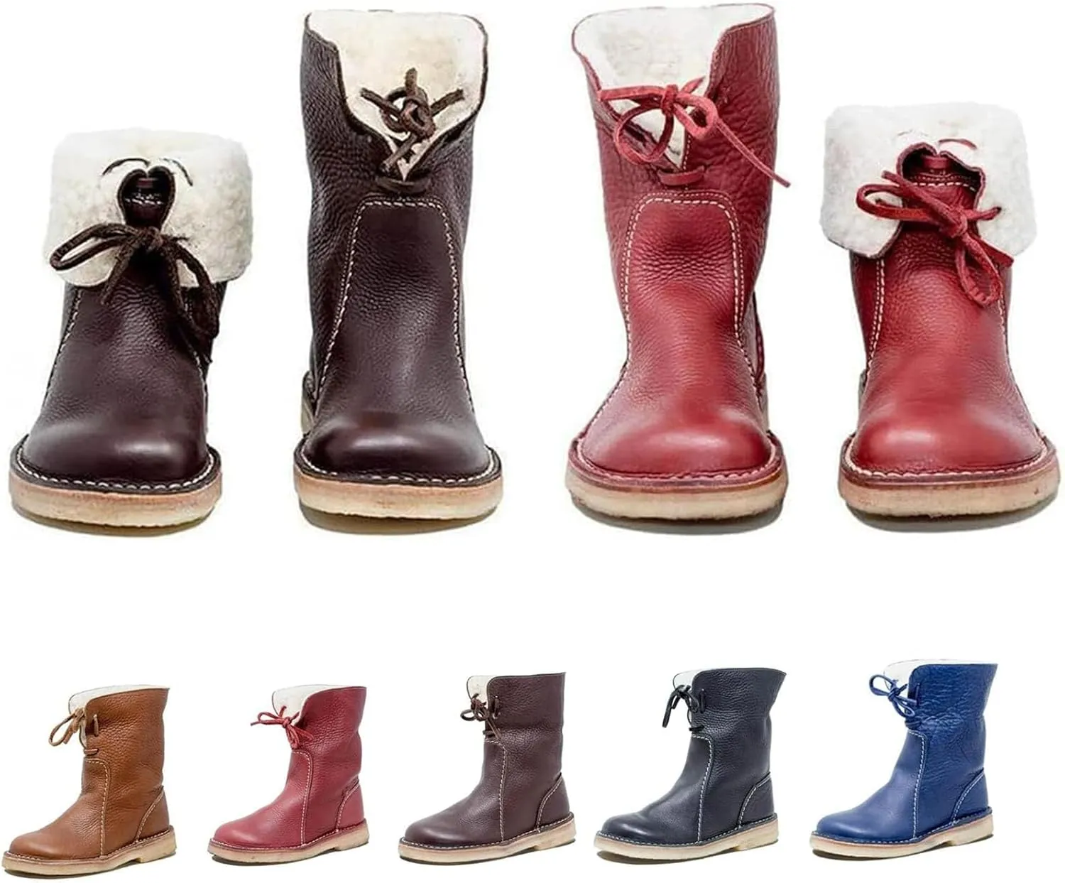 Vintage Buttery-Soft Waterproof Wool Lining Boots,Vintage Buttery-Soft Wool Lining Boots PU Leather