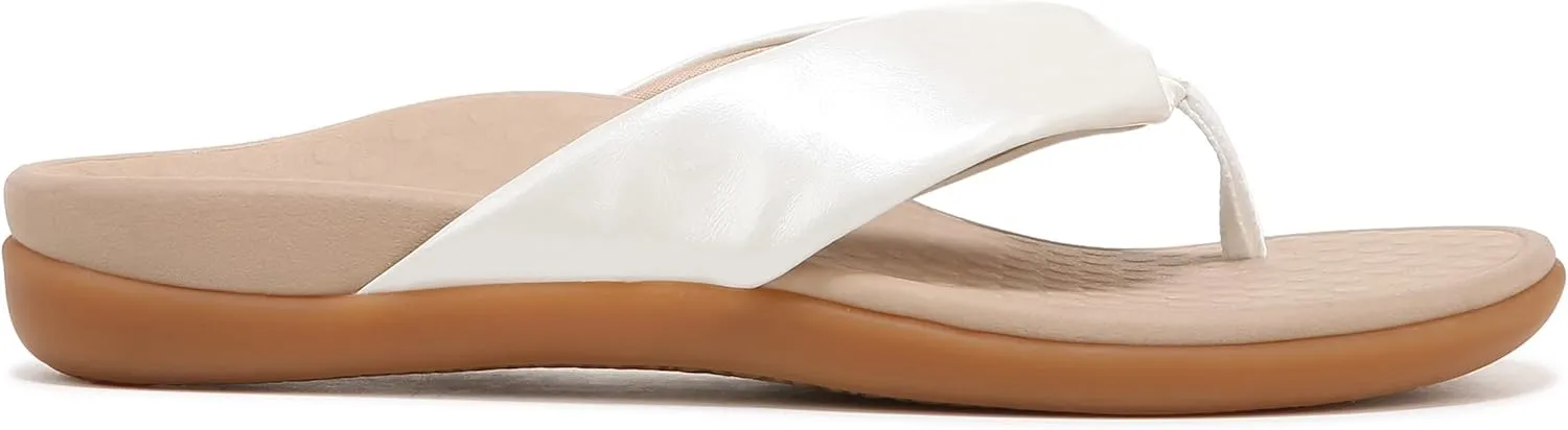 Vionic Women's Tide Melo Toe-Post Sandal- Supportive Flip Flop Slides That Includes an Orthotic Insole and Cushioned Outsole for Arch Support, Medium Width, Sizes 5-12