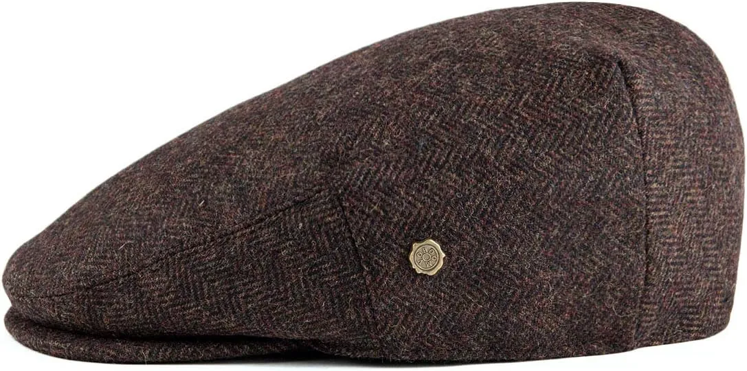 VOBOOM Men's Herringbone Flat Ivy Newsboy Hat Wool Blend Gatsby Cabbie Cap