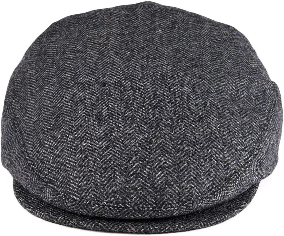 VOBOOM Men's Herringbone Flat Ivy Newsboy Hat Wool Blend Gatsby Cabbie Cap