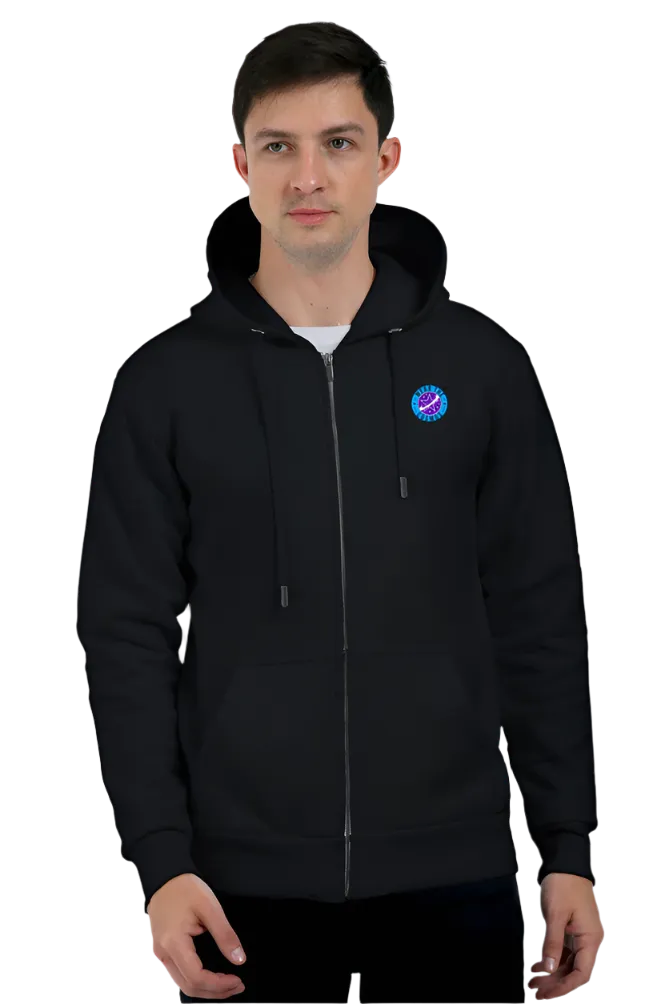 WE ARE JUST A SPECK -  UNISEX BLACK HEAVYWEIGHT ZIPPER HOODIE