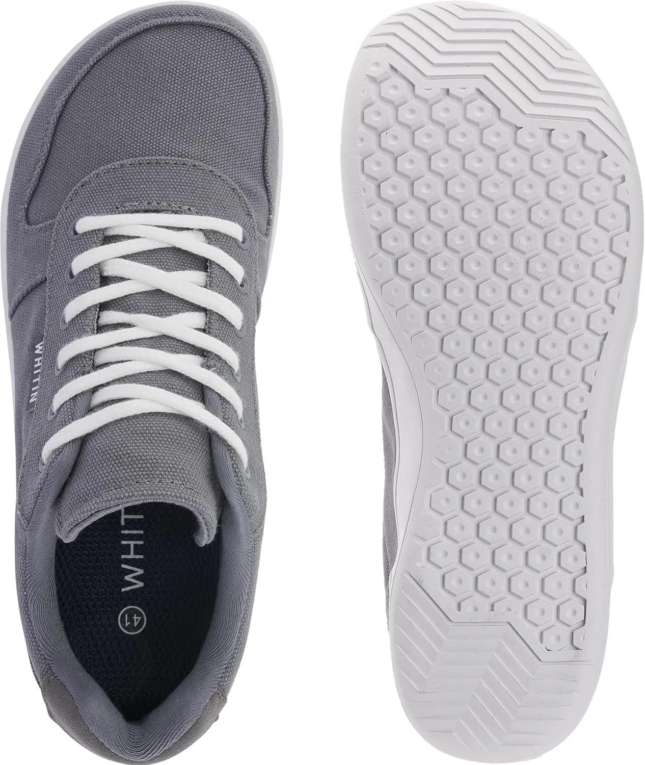 WHITIN Men's Wide Barefoot Shoes | Canvas Minimalist Sneakers | Zero Drop Sole