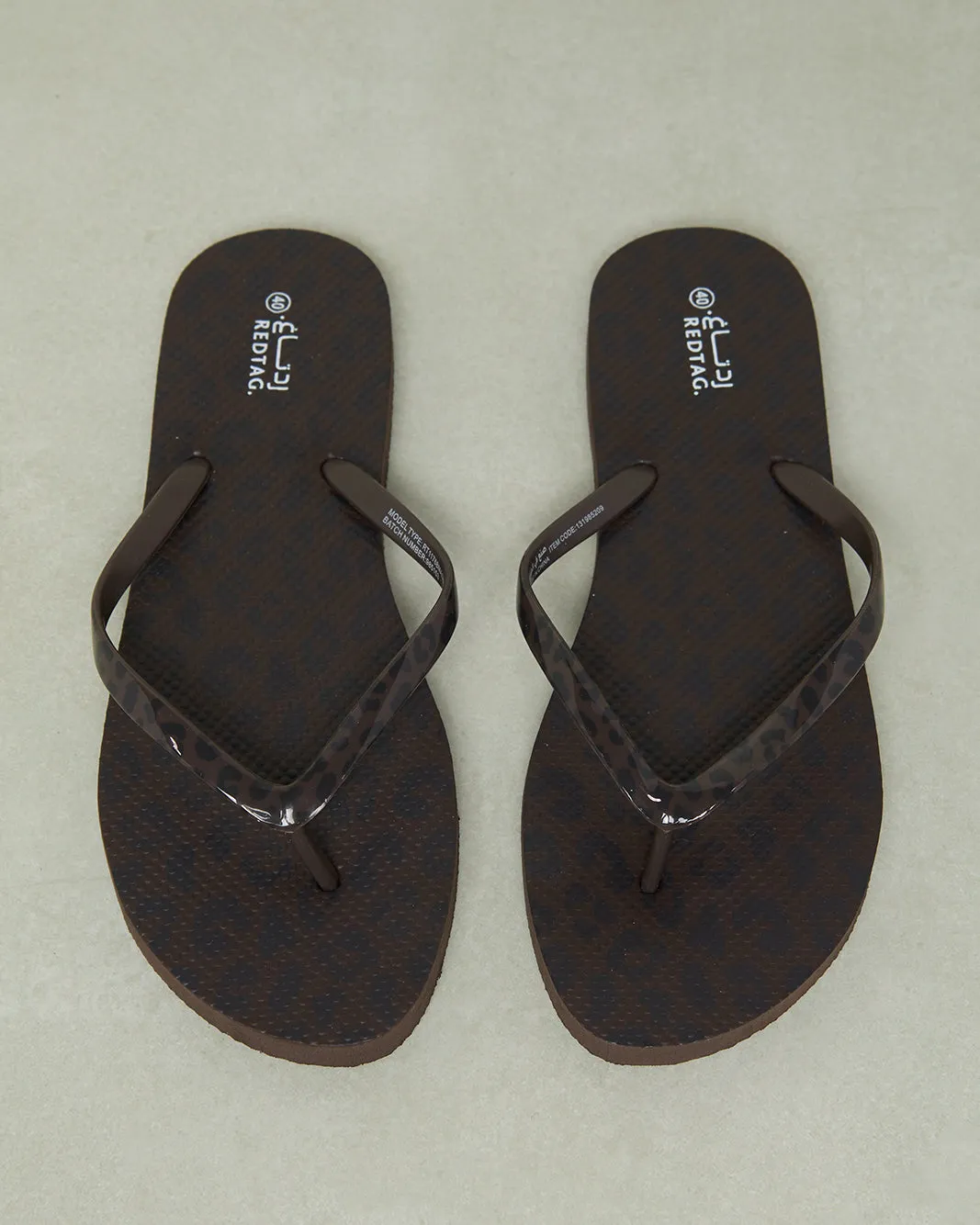 Women Black Leopard Print Flip Flop