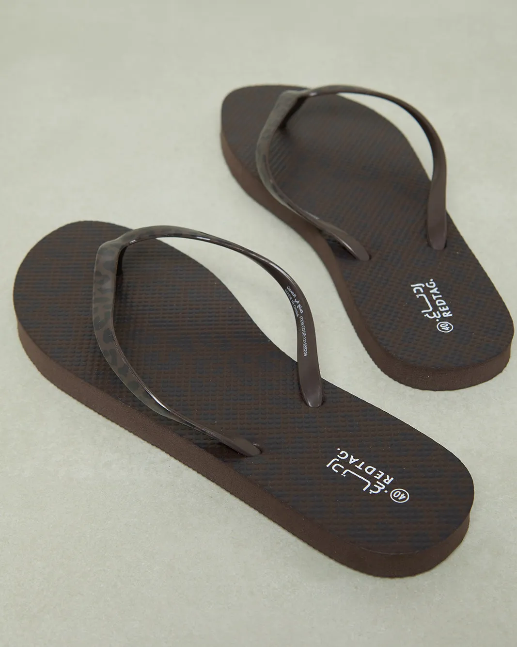 Women Black Leopard Print Flip Flop