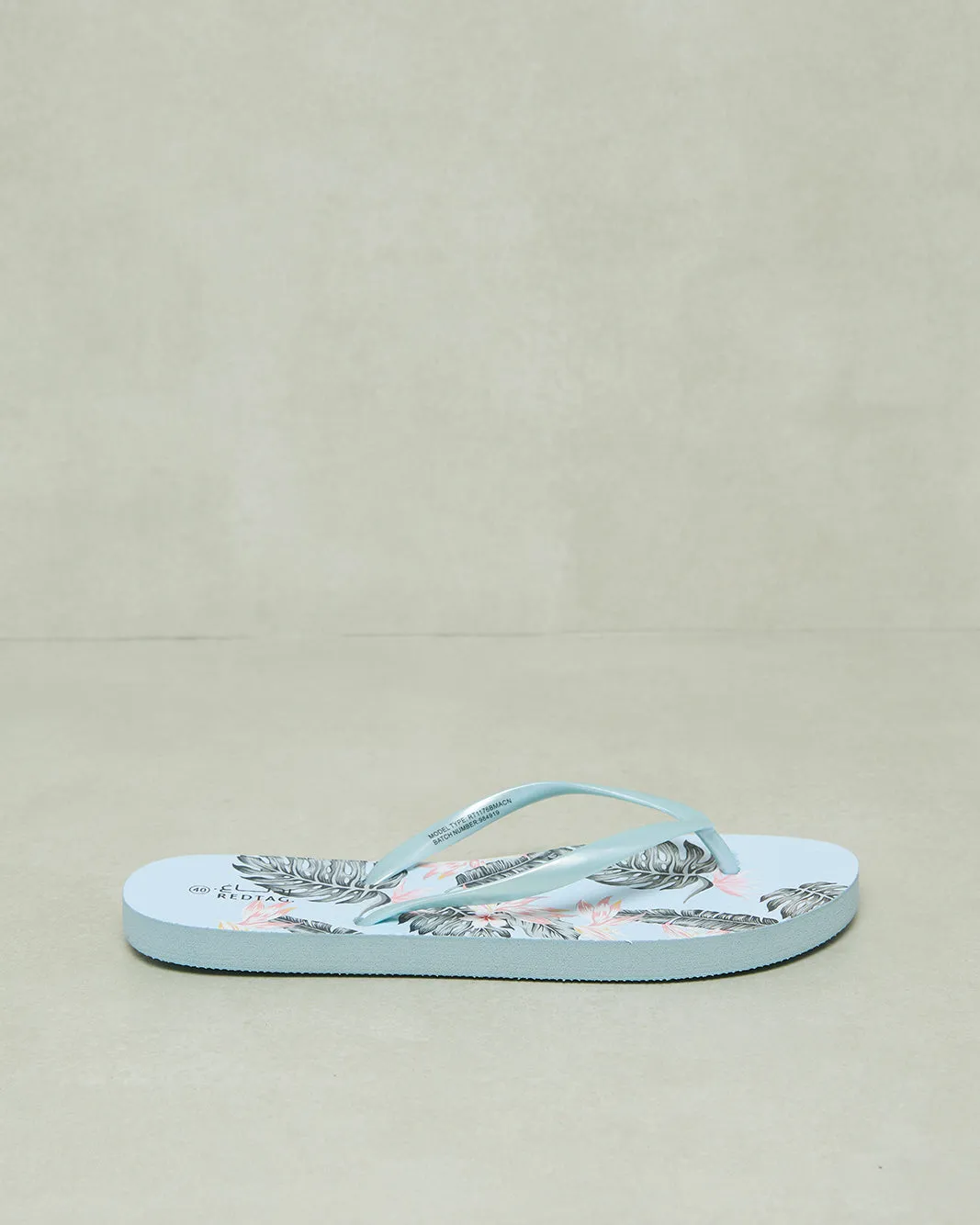 Women Blue Floral Flip Flop