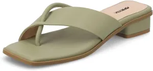 Women Fashion Open Square Toe Thong Sandals Slip on Low Block Heel Comfy Flip Flops Casual Daily Wear Indoor Outdoor Slippers Size 4-16 US