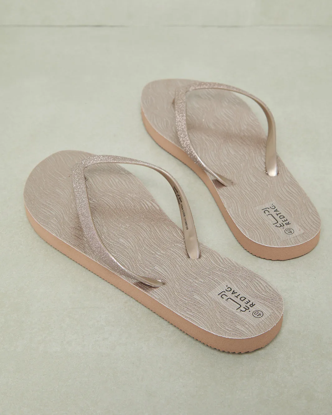 Women Gold Glitter Flip Flop