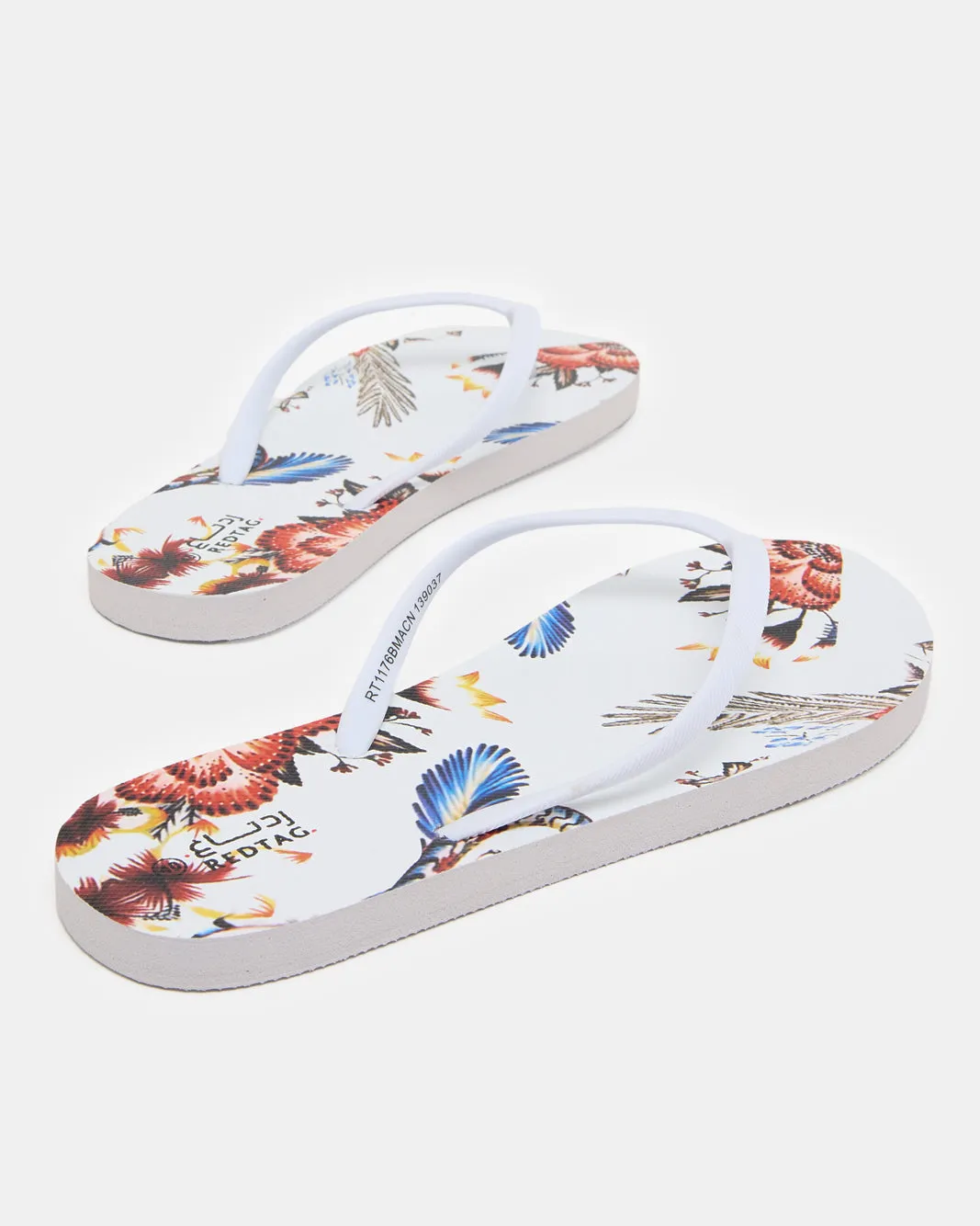 Women Green Floral Flip Flop