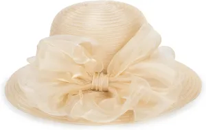Women Organza Kentucky-Chunch-Derby Sun-Hat Bowler Fascinator-Tea-Party Hat for Spring Summer