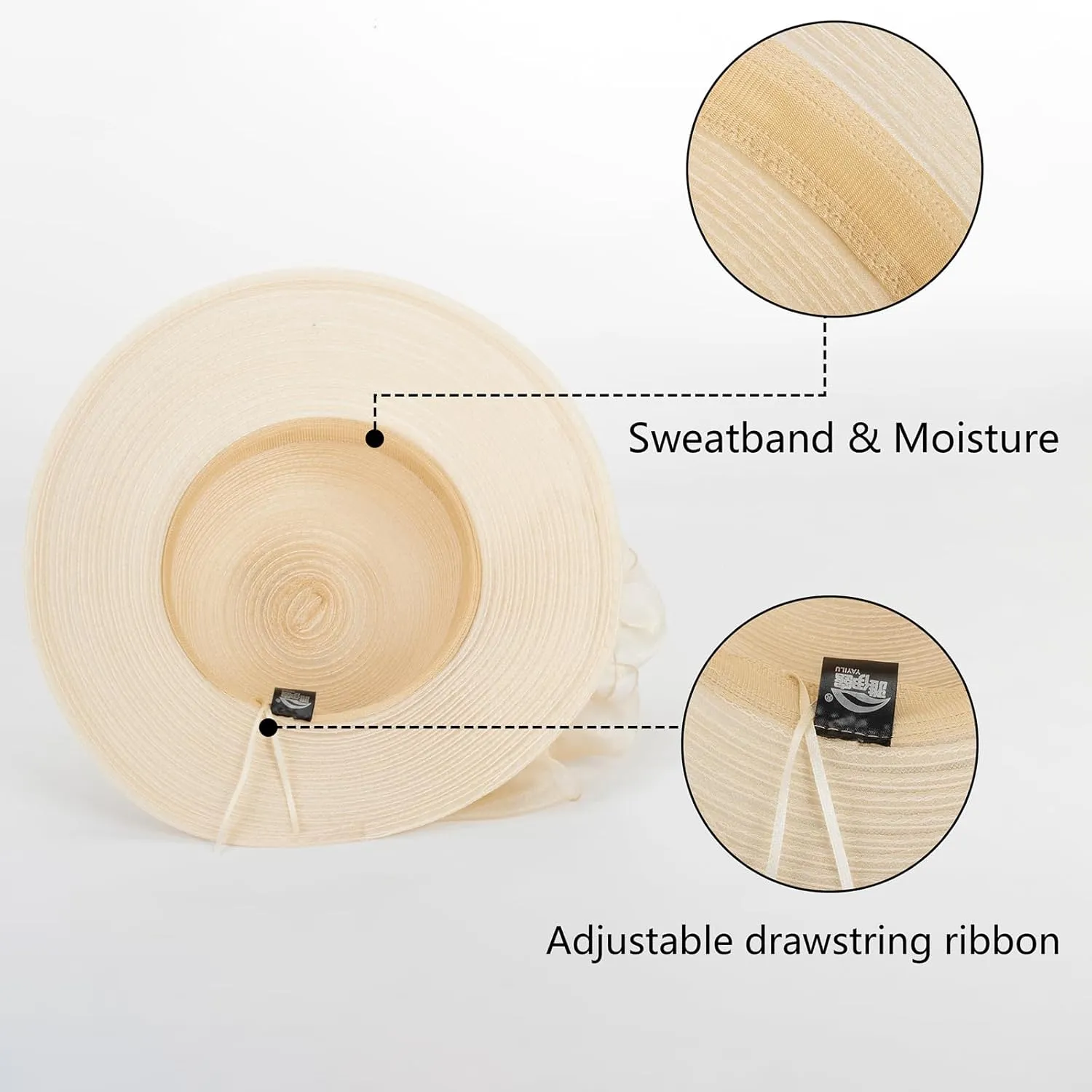 Women Organza Kentucky-Chunch-Derby Sun-Hat Bowler Fascinator-Tea-Party Hat for Spring Summer
