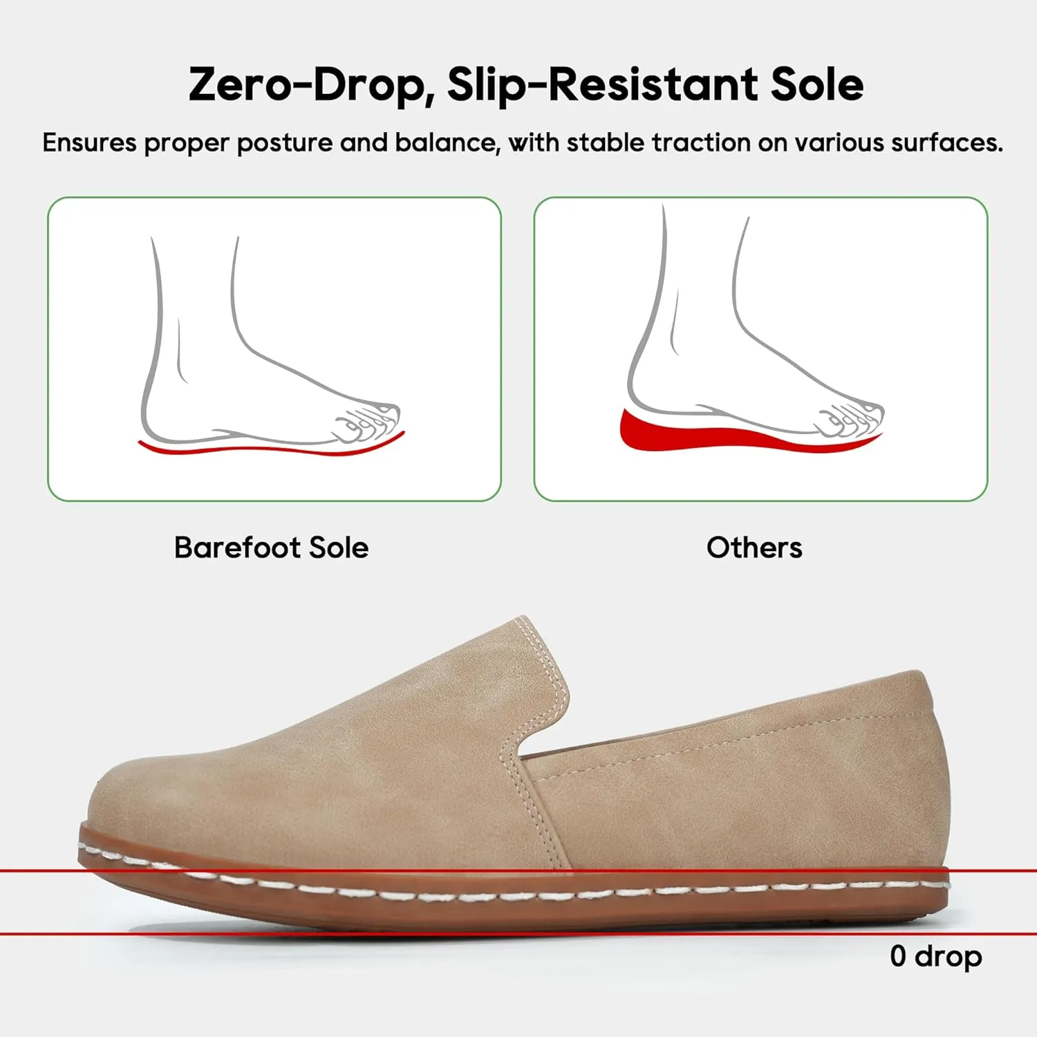 Women Slip-On Barefoot Shoe Comfortable Dress Shoes Loafers