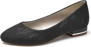 Women Slip On Lace Wedding Flats Wedding Shoes for Bride Shoes Closed Toe Ballet Flats
