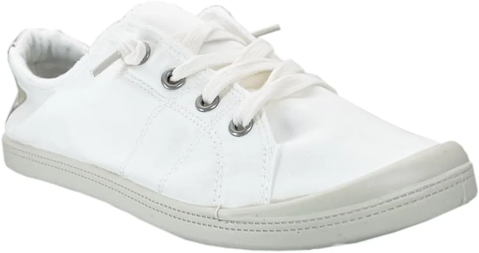 Women Slip-On Linen Canvas Lace-Up Fashion Sneaker