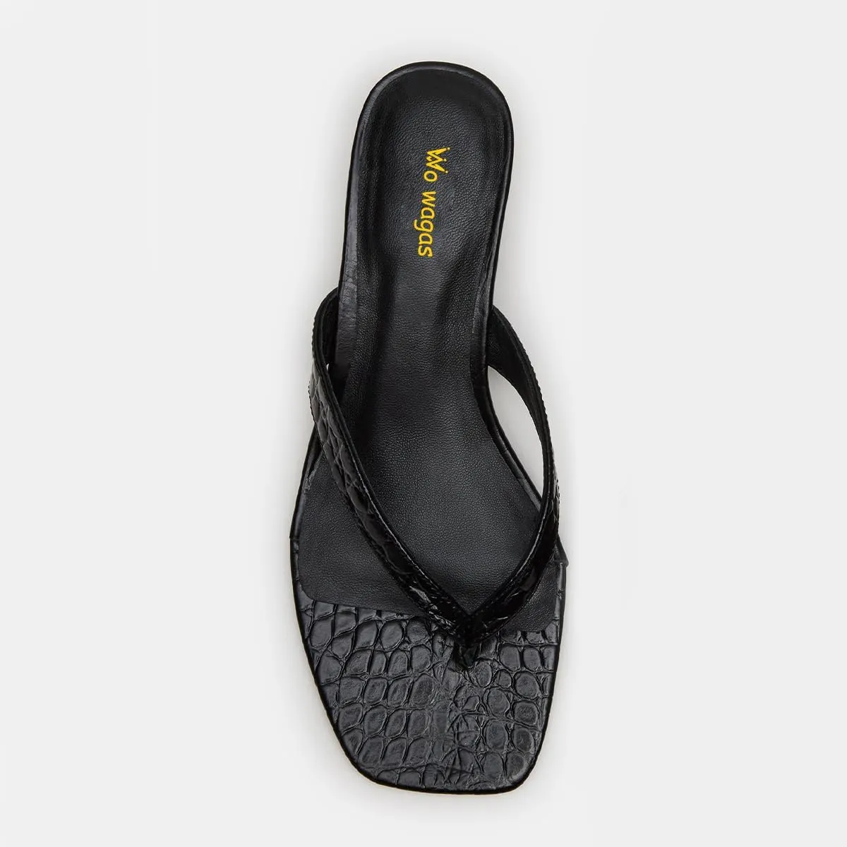 Women Stylish Open Square Toe Flip Flops Slip On Kitten Low Heeled Sandals Crocodile Print Party Dress Indoor Shoes Size 4-16 US