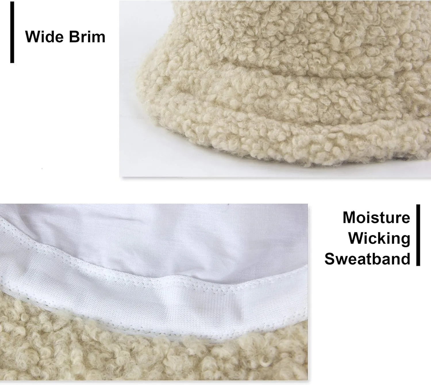 Women Winter Bucket Hat Warm Hats Cloche Faux Fur Fisherman Cap