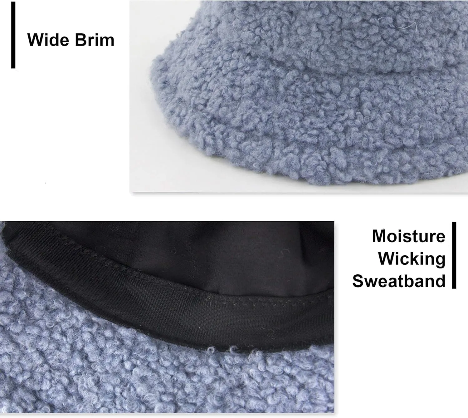 Women Winter Bucket Hat Warm Hats Cloche Faux Fur Fisherman Cap