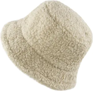 Women Winter Bucket Hat Warm Hats Cloche Faux Fur Fisherman Cap
