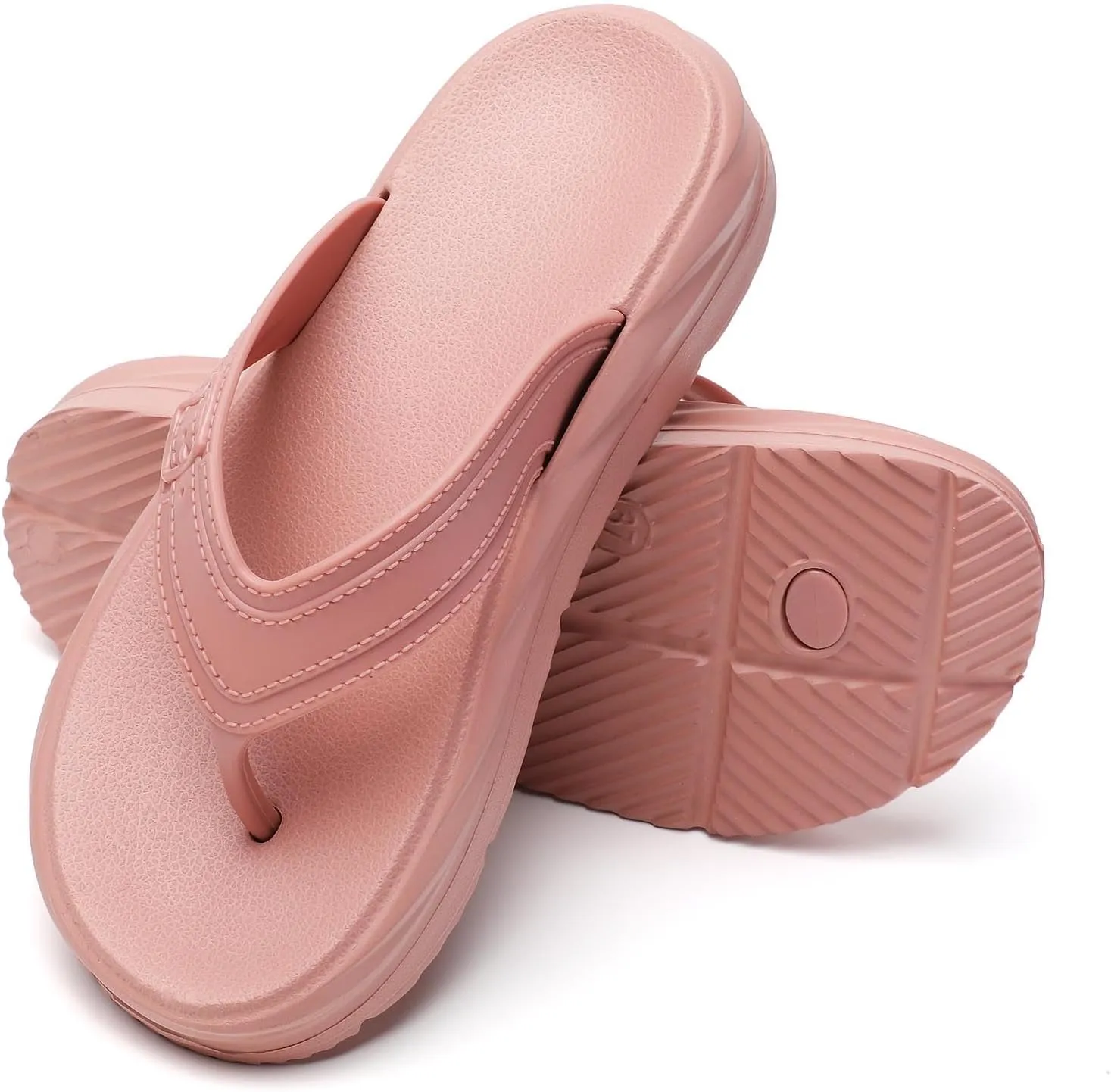 Women’s Flip Flops Arch Support Mid Platform Sandals Wedge Flip Flop Thong Slippers Chunky Slide Sandals