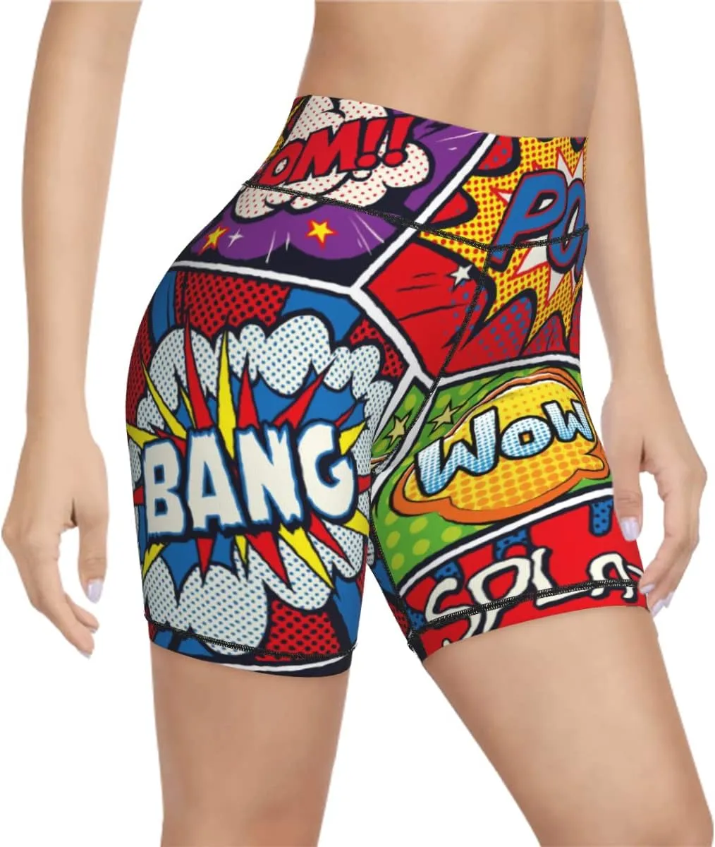 Women's High Waist Bike Shorts for Workout Sports Athletic Running Hiking Biker Yoga Gym Size